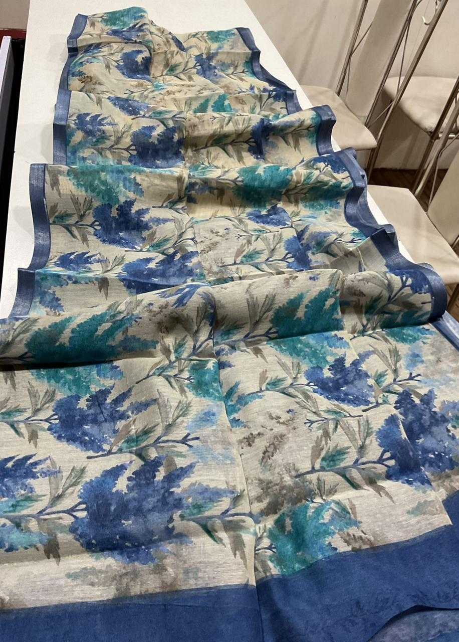 Ynf Linen KESH484 PLEASANT Sarees Wholesale Printed Sarees Hand Work Sarees Linen Sarees Manufacturer