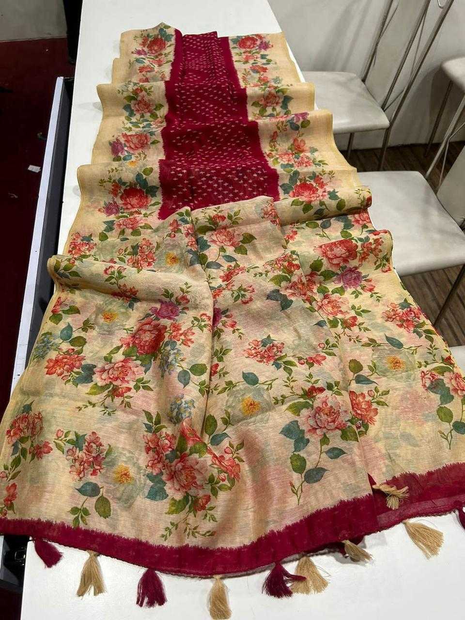 Ynf Linen KESH484 THUNDER Sarees Wholesale Designer Sarees Printed Sarees Linen Sarees Manufacturer