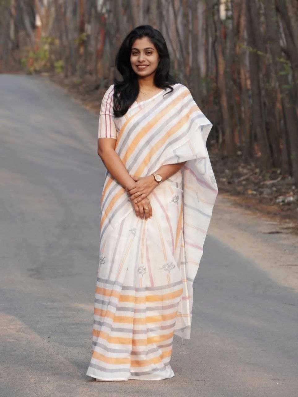 Ynf Linen KESH518 4334 Sarees Wholesale Printed Sarees Cotton Linen Sarees Linen Sarees Manufacturer