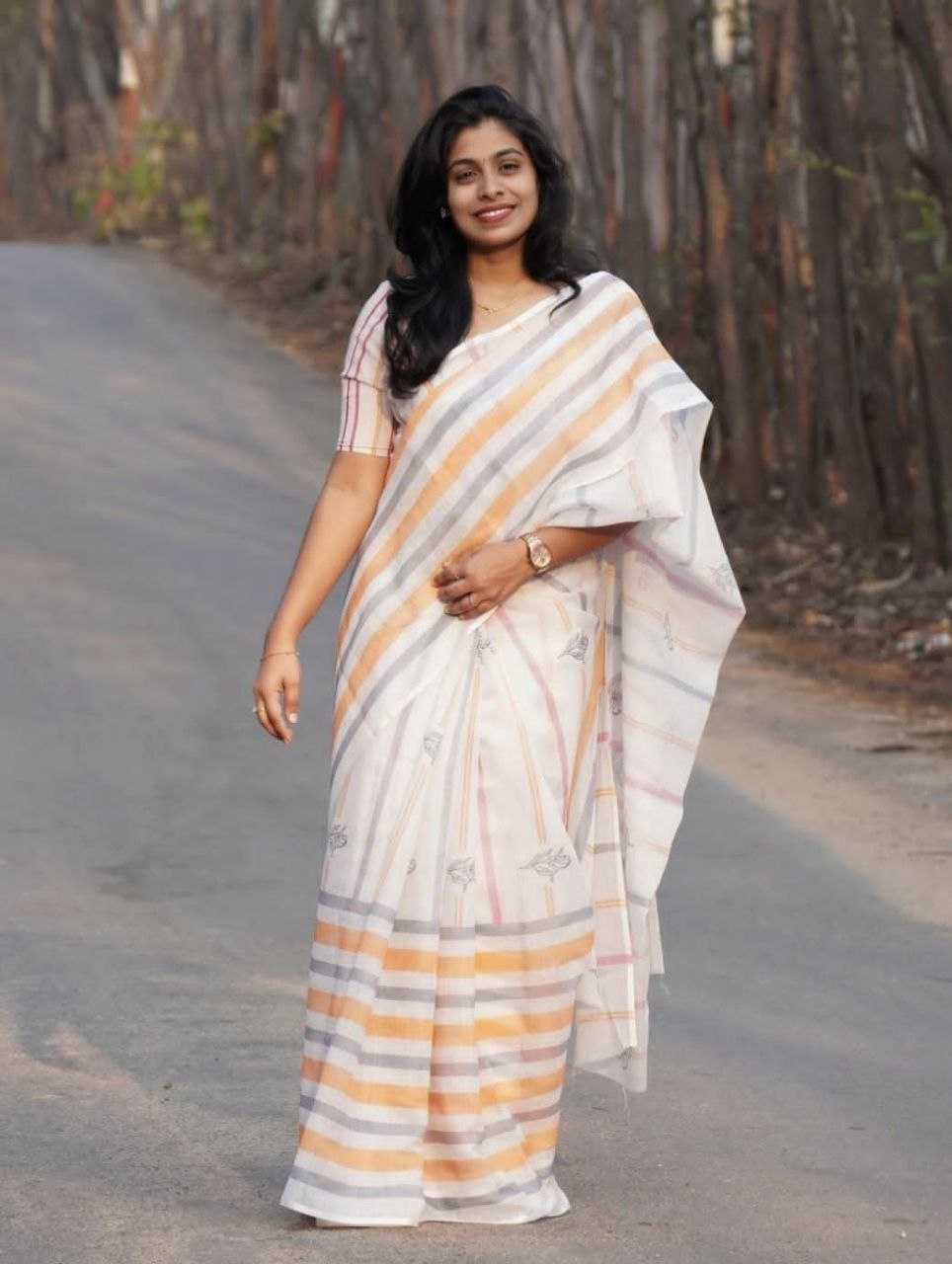 Ynf Linen KESH518 4334 Sarees Wholesale Printed Sarees Cotton Linen Sarees Linen Sarees Manufacturer