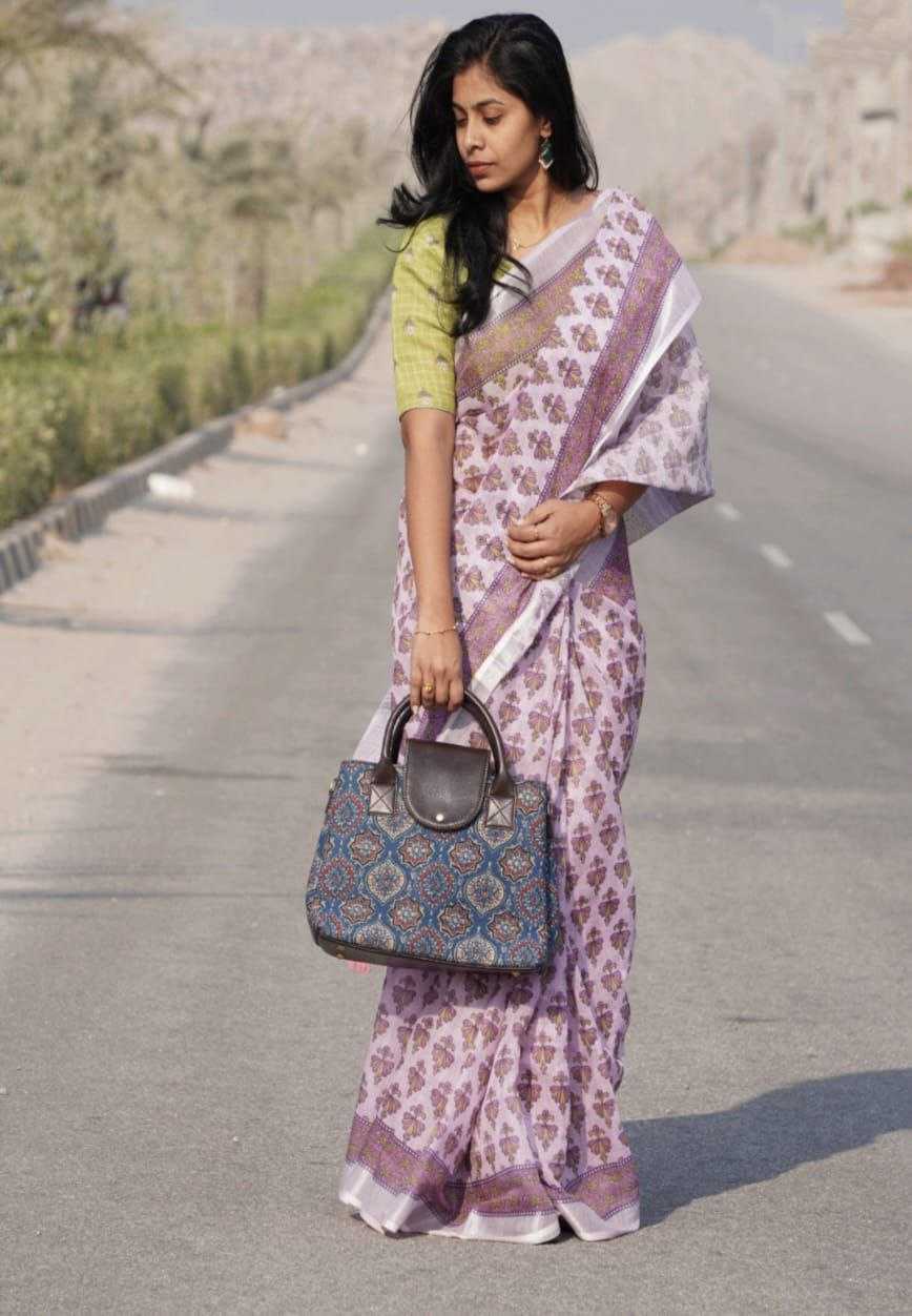 Ynf Linen KESH518 4358 Sarees Wholesale Printed Sarees Cotton Linen Sarees Linen Sarees Manufacturer