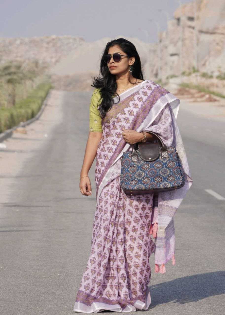 Ynf Linen KESH518 4358 Sarees Wholesale Printed Sarees Cotton Linen Sarees Linen Sarees Manufacturer