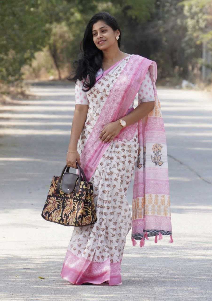 Ynf Linen KESH518 4359 Sarees Wholesale Printed Sarees Cotton Linen Sarees Linen Sarees Manufacturer
