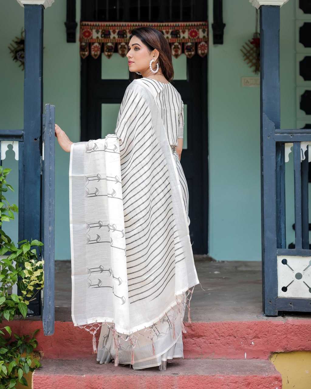 Ynf Linen KESH553 501 Sarees Wedding Collections Festive Collections Wholesale Cotton Linen Sarees Festive Sarees Sarees With Blouse Manufacturer
