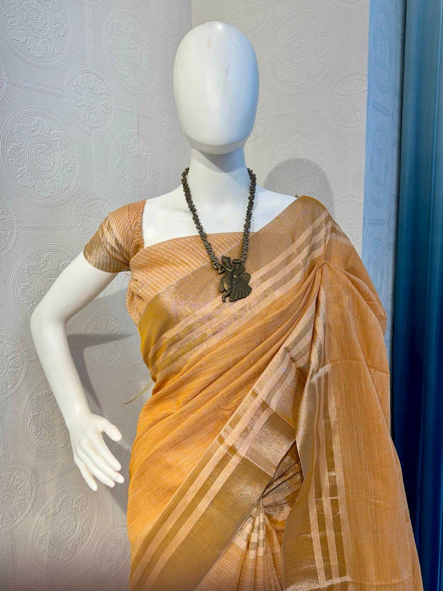 Ynf Linen RIN118 EKTA Sarees Wholesale Designer Sarees Zari Border Sarees Linen Sarees Manufacturer