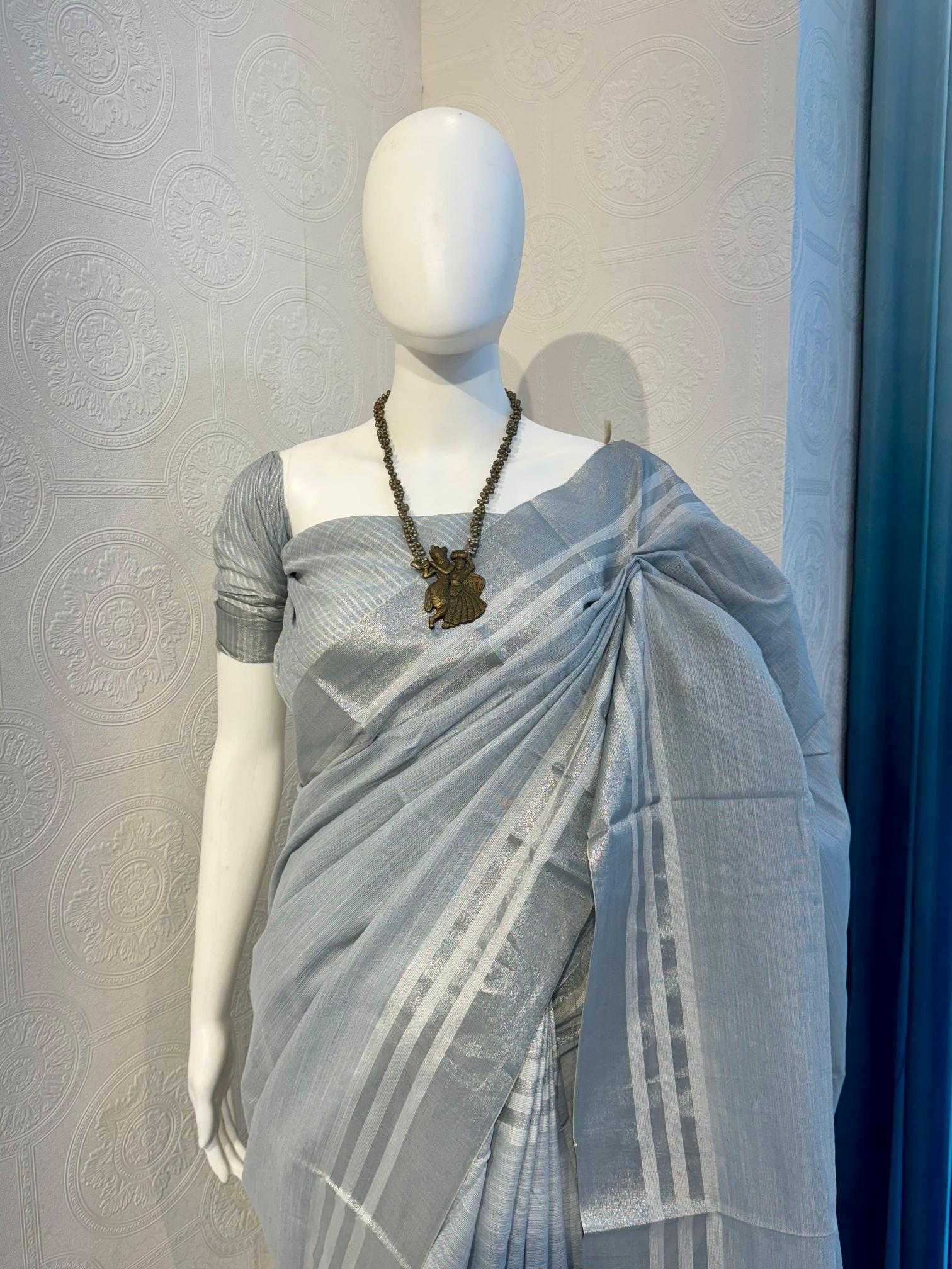 Ynf Linen RIN118 EKTA Sarees Wholesale Designer Sarees Zari Border Sarees Linen Sarees Manufacturer