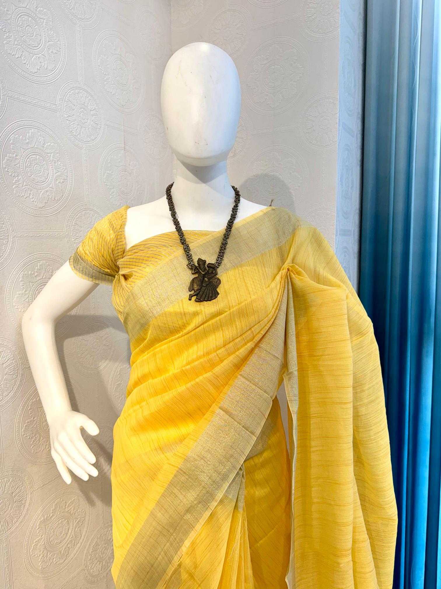 Ynf Linen RIN118 EKTA Sarees Wholesale Designer Sarees Zari Border Sarees Linen Sarees Manufacturer