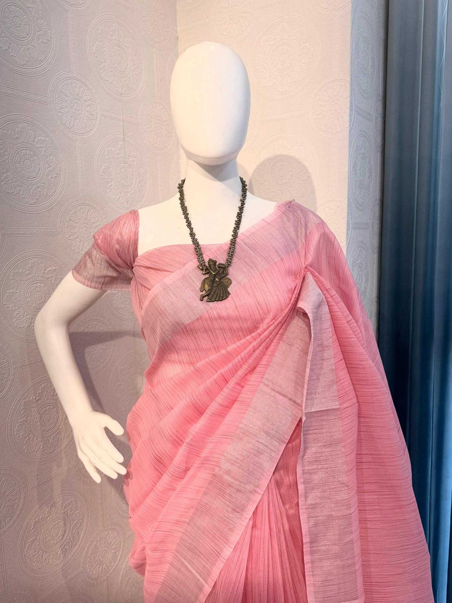 Ynf Linen RIN118 EKTA Sarees Wholesale Designer Sarees Zari Border Sarees Linen Sarees Manufacturer