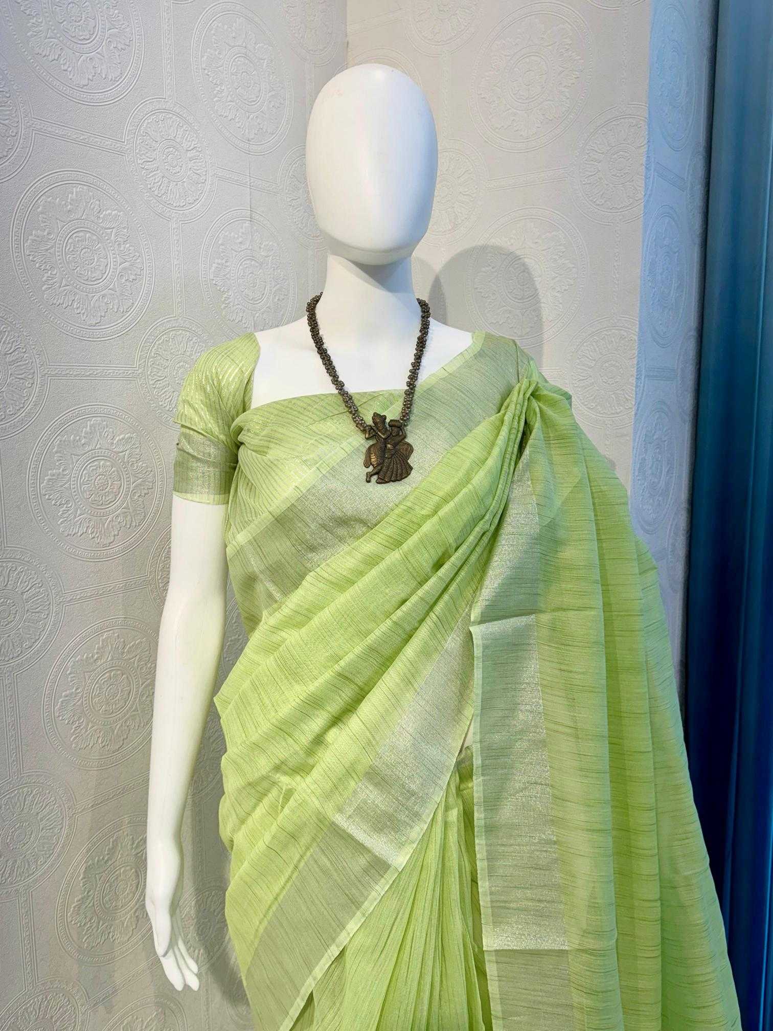 Ynf Linen RIN118 EKTA Sarees Wholesale Designer Sarees Zari Border Sarees Linen Sarees Manufacturer