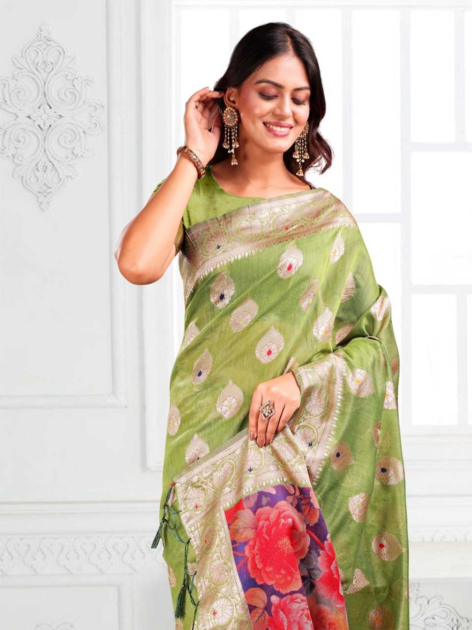 Ynf Linen RIN197 3048 Sarees Wholesale Designer Sarees Fancy Sarees Bridal Sarees Manufacturer