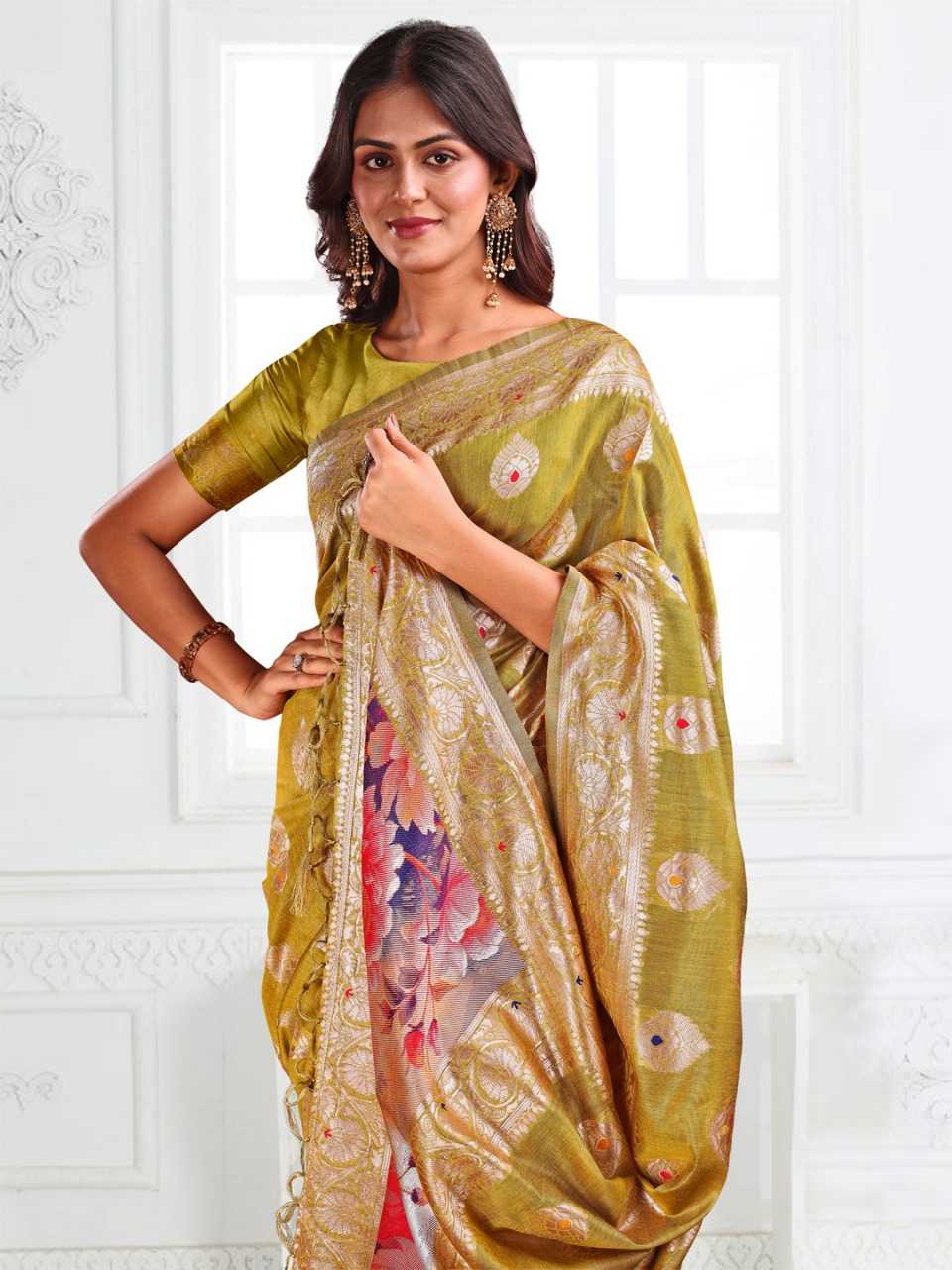 Ynf Linen RIN197 3048 Sarees Wholesale Designer Sarees Fancy Sarees Bridal Sarees Manufacturer