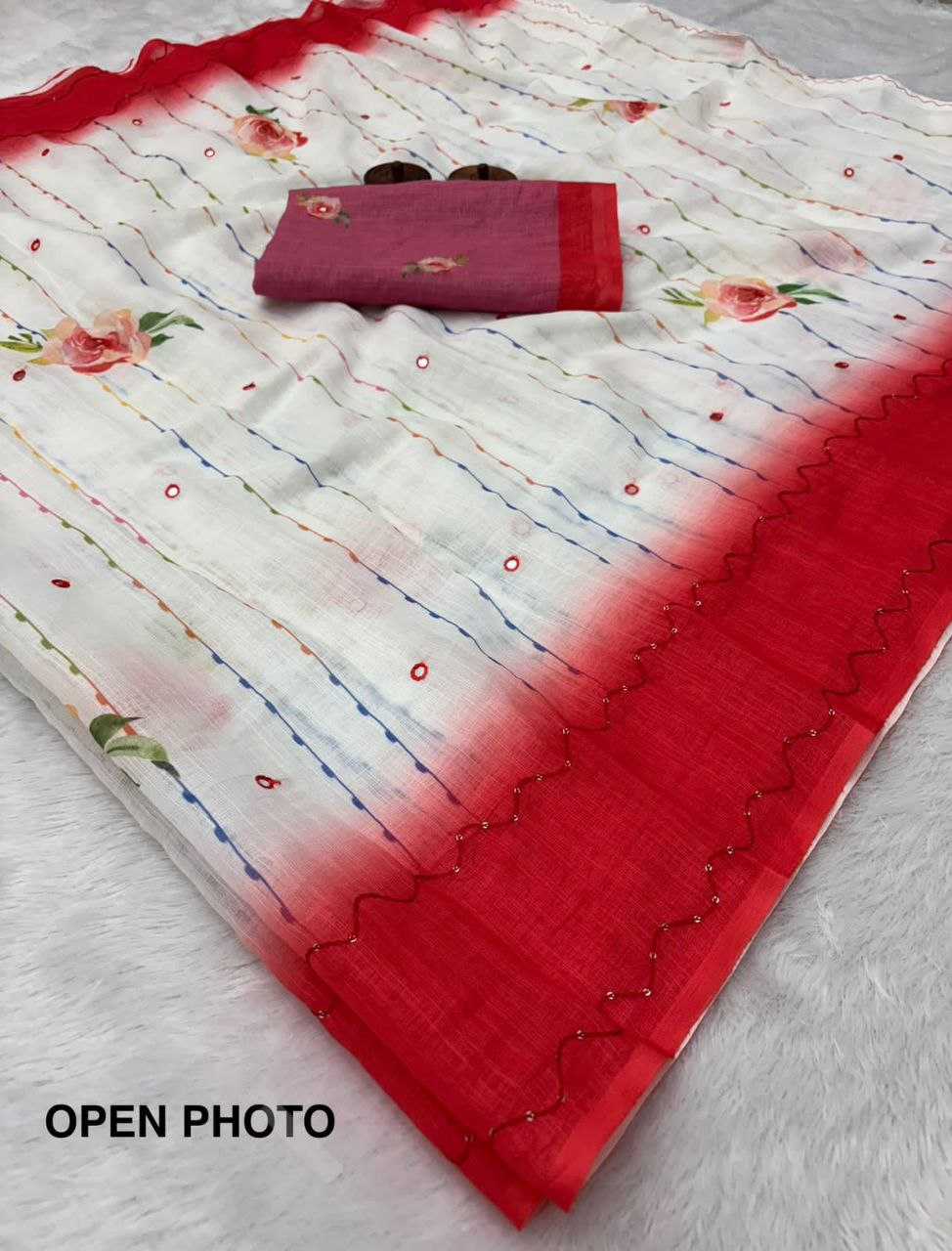 Ynf Linen RIN218 rose glow Sarees Wholesale Designer Sarees Party Wear Sarees Fancy Sarees Manufacturer