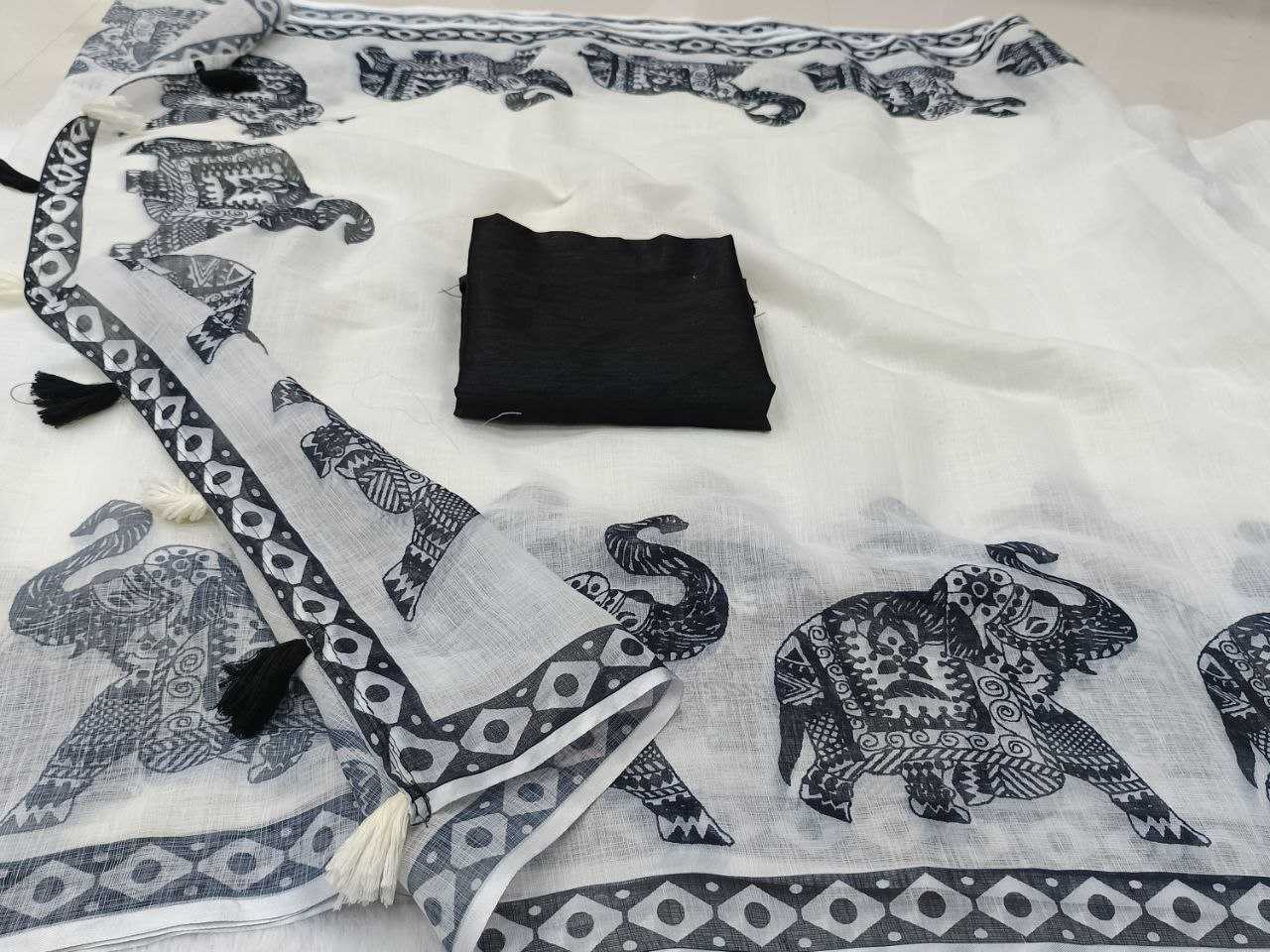 Ynf Linen RIN218 Royal Elegance Sarees Wedding Collections Festive Collections Wholesale Cotton Linen Sarees Festive Sarees Sarees With Blouse Manufacturer