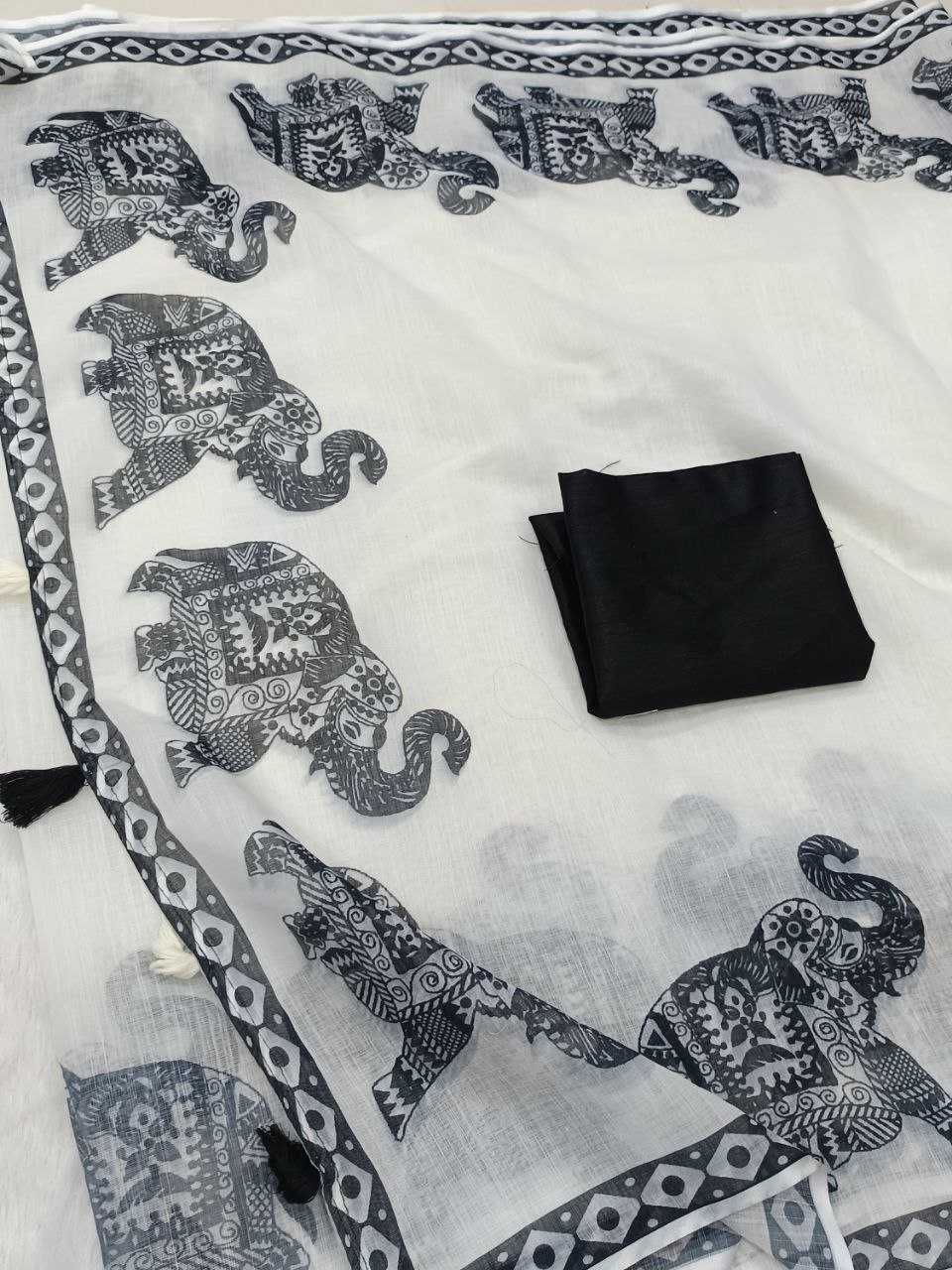 Ynf Linen RIN218 Royal Elegance Sarees Wedding Collections Festive Collections Wholesale Cotton Linen Sarees Festive Sarees Sarees With Blouse Manufacturer