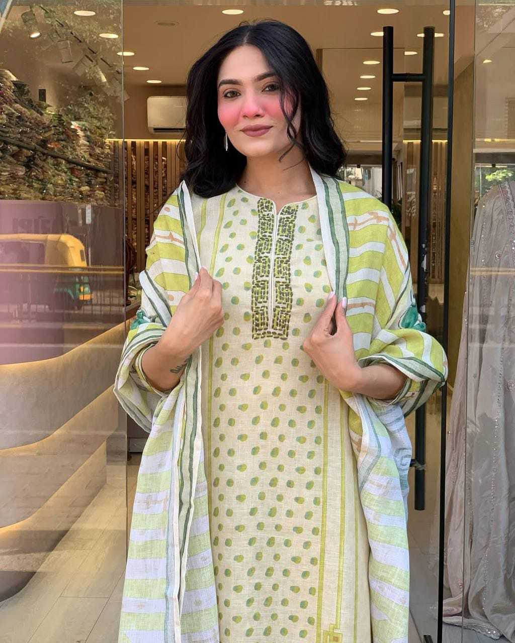 Ynf Linen RIN222 106 Suits & Dresses Wholesale Embroidery Suits Designer Suits Silk Suits Manufacturer