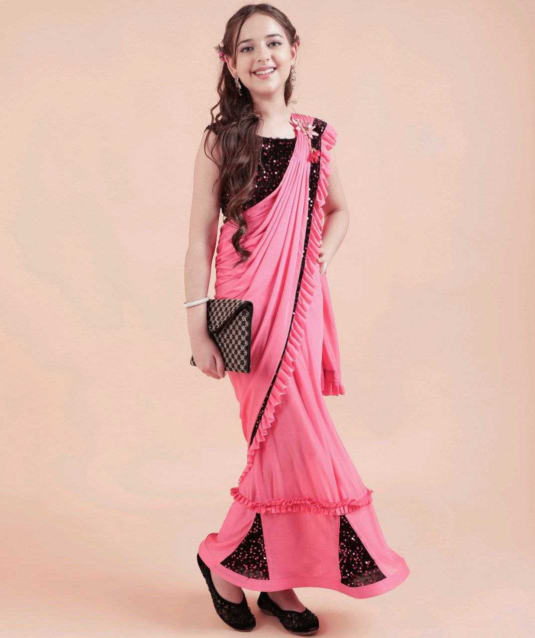 Ynf Lycra KESH461 43 Kids Wear Wholesale Kids Saree Dress Manufacturer