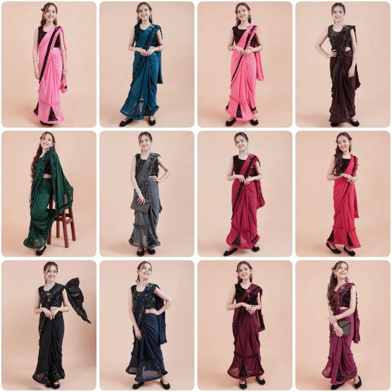 Ynf Lycra KESH461 43 Kids Wear Wholesale Kids Saree Dress Manufacturer