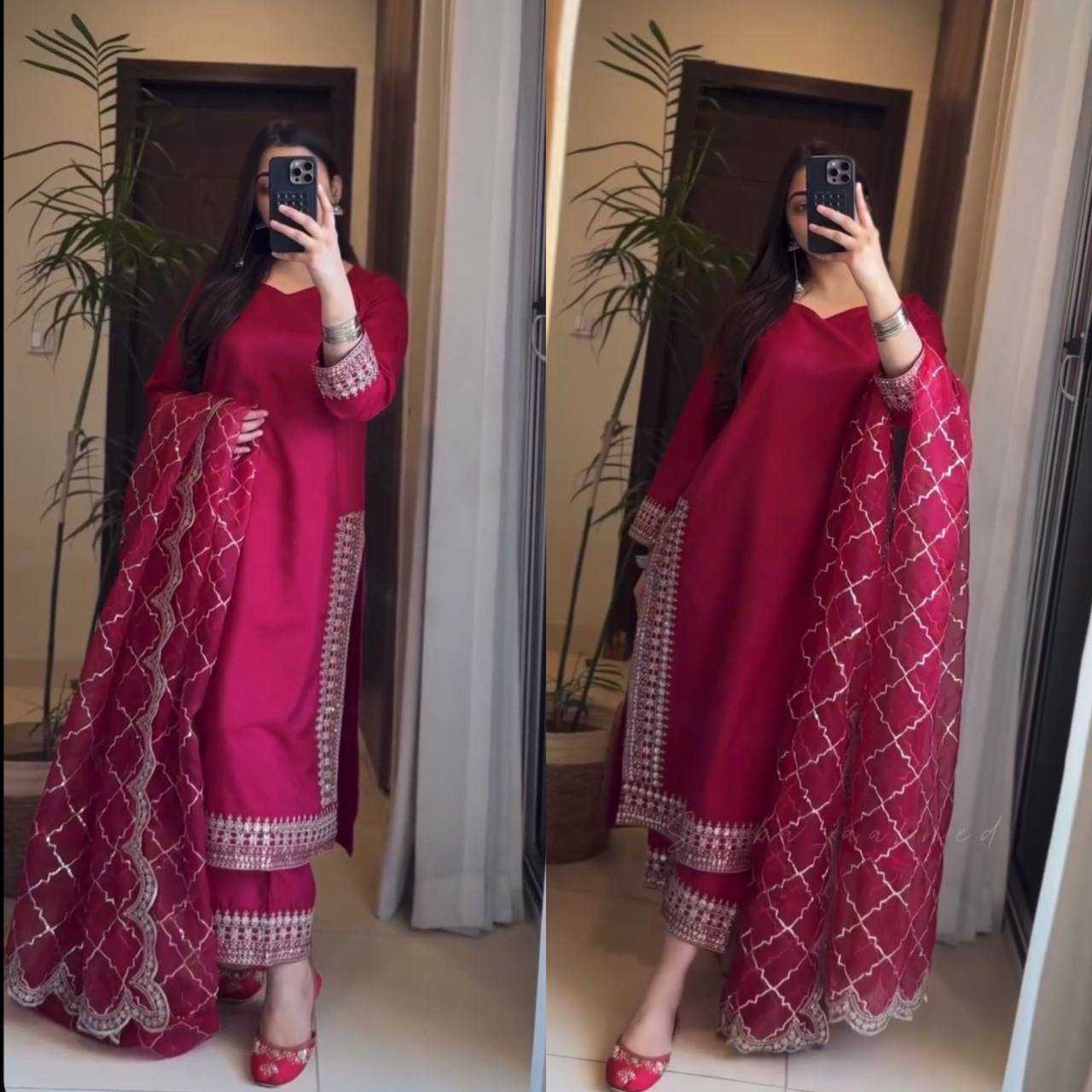 Ynf Malay Satin Silk KESH528 465 Suits & Dresses Islamic Clothing Wedding Collections Wholesale Pakistani Suits Embroidery Suits Ladies Silk Suit Manufacturer
