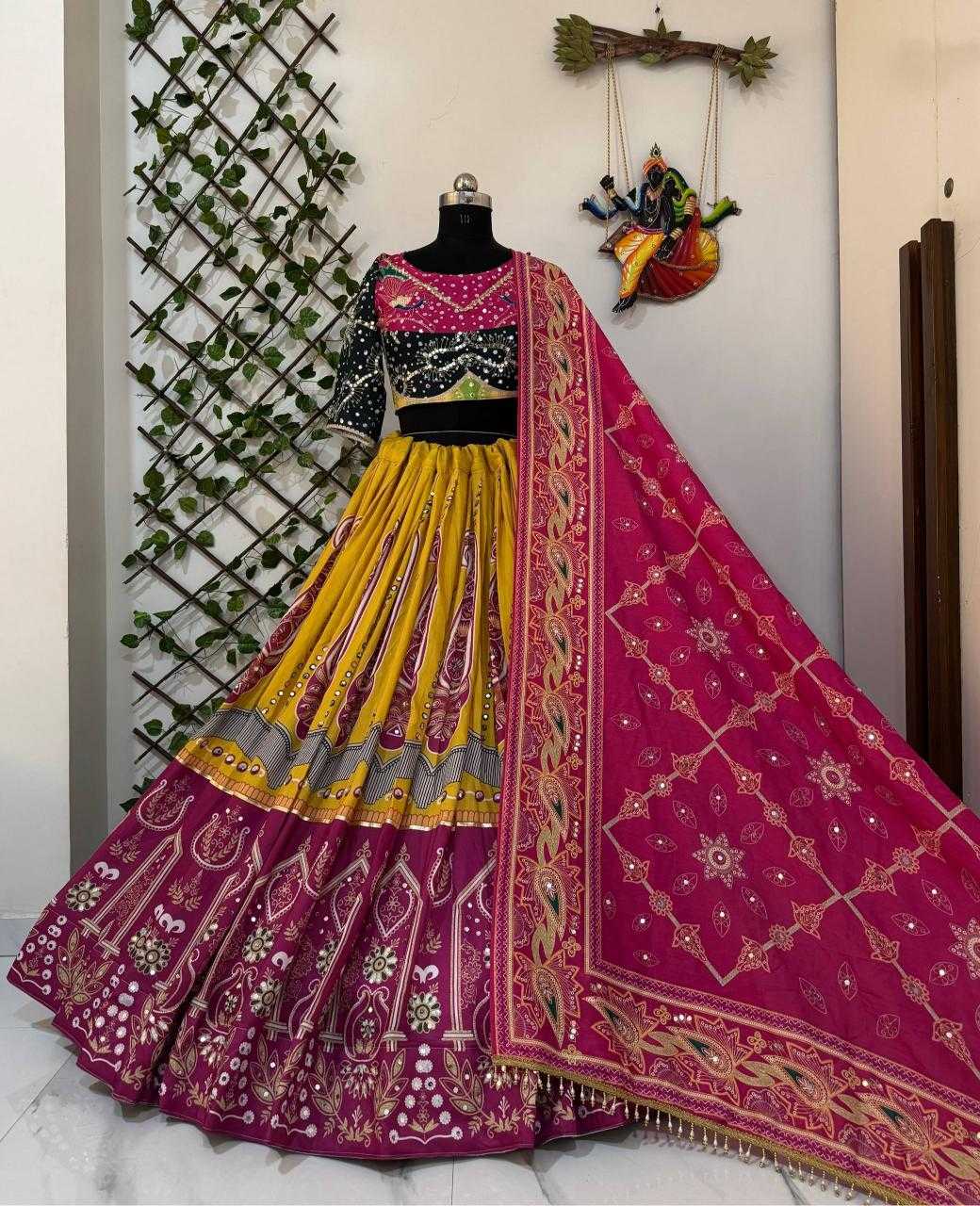 Ynf Muslin Cotton KESH492 108 Lehengas Festive Collections Wholesale Mirror Work Lehenga Navratri Chaniya Choli Manufacturer