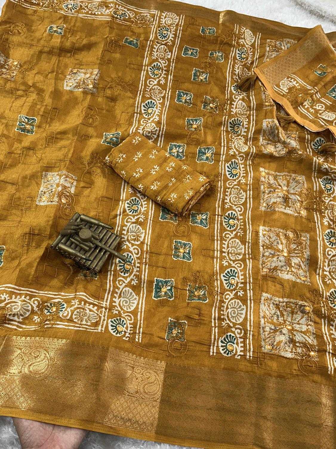 Ynf Muslin Cotton KESH500 Sibori Sarees Wholesale Printed Sarees Mirror Work Saree Cotton Sarees Manufacturer