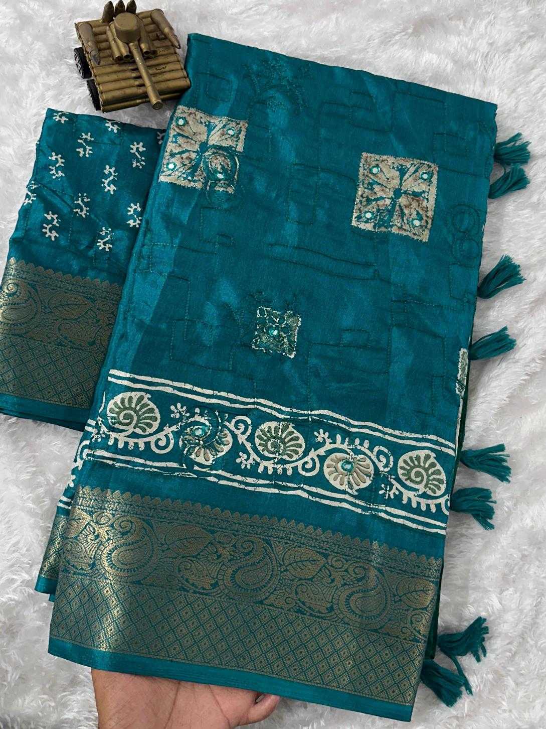 Ynf Muslin Cotton KESH500 Sibori Sarees Wholesale Printed Sarees Mirror Work Saree Cotton Sarees Manufacturer