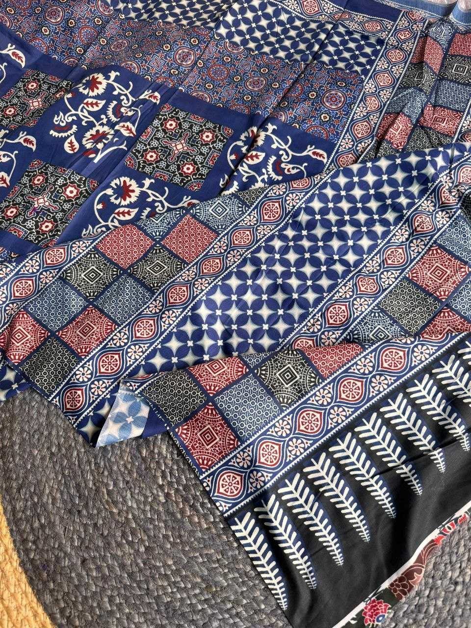 Ynf Muslin Cotton KESH518 4326 Sarees Wholesale Printed Sarees Ajrakh Sarees Office Wear Sarees Manufacturer