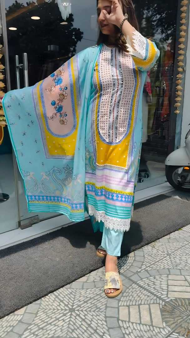 Ynf Muslin Cotton RIN197 4944 3301-A Suits & Dresses Wholesale Party wear suits Bridal Suits Designer Suits Manufacturer