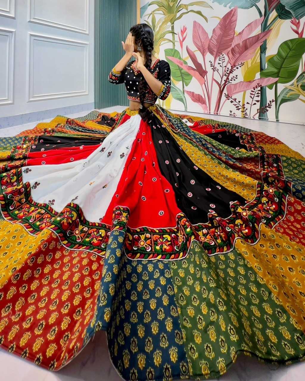 Ynf Muslin Cotton RIN207 1542 Lehengas Wholesale Printed Lehenga Mirror Work Lehenga Manufacturer