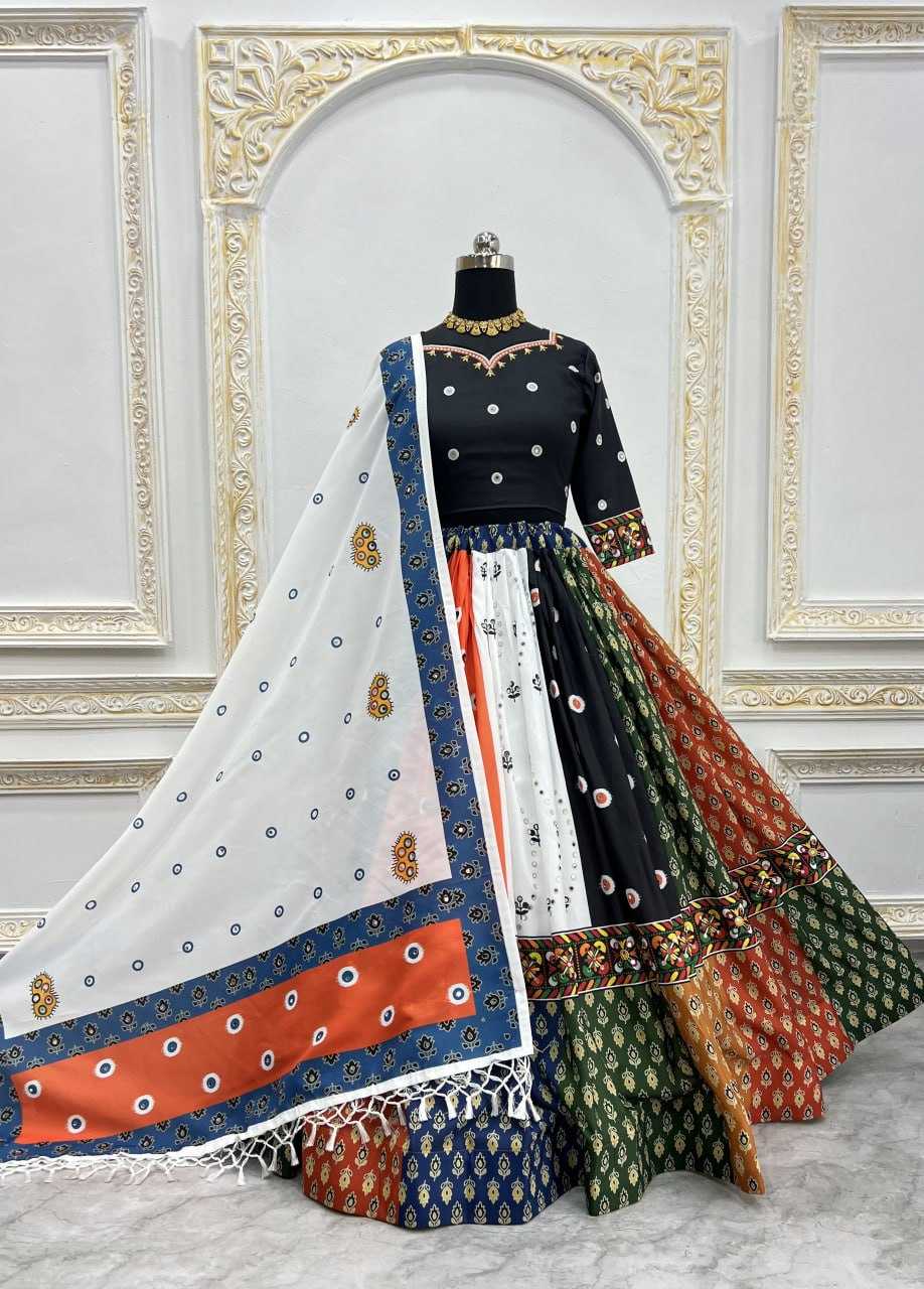 Ynf Muslin Cotton RIN207 1542 Lehengas Wholesale Printed Lehenga Mirror Work Lehenga Manufacturer