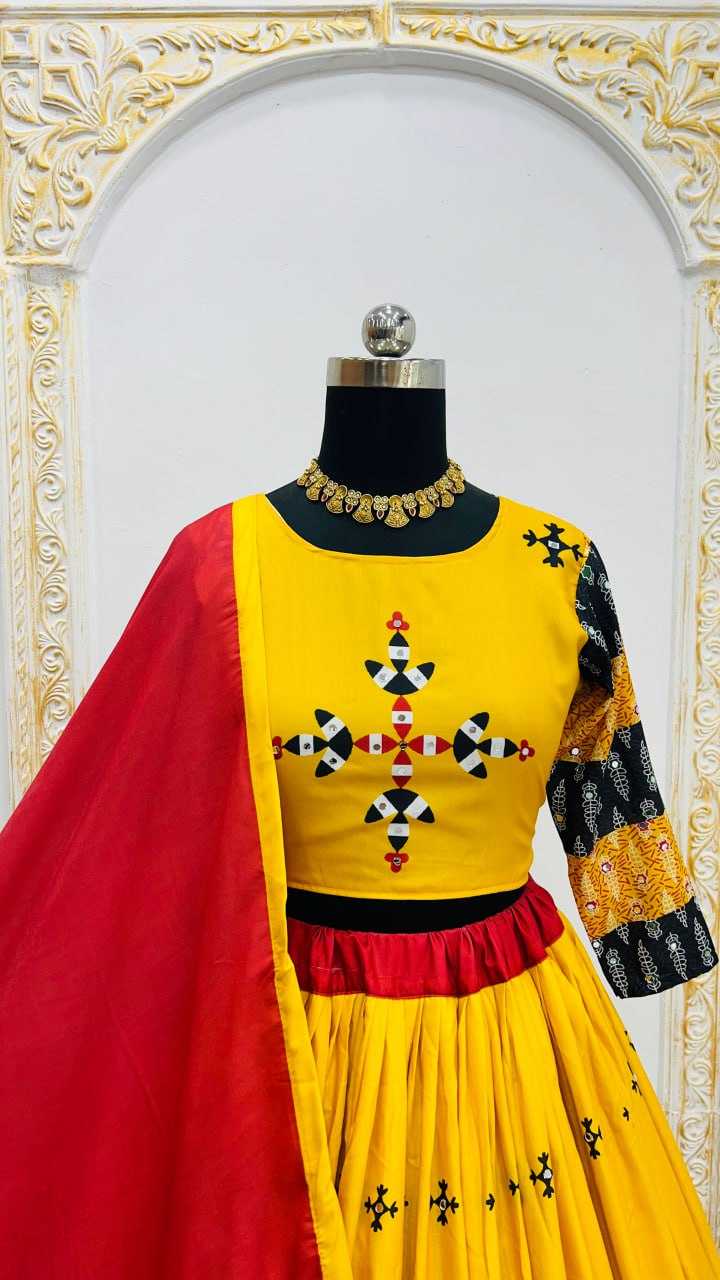 Ynf Muslin Cotton RIN207 1557 Lehengas Festive Collections Wholesale Designer Lehenga Choli Mirror Work Lehenga Navratri Chaniya Choli Manufacturer