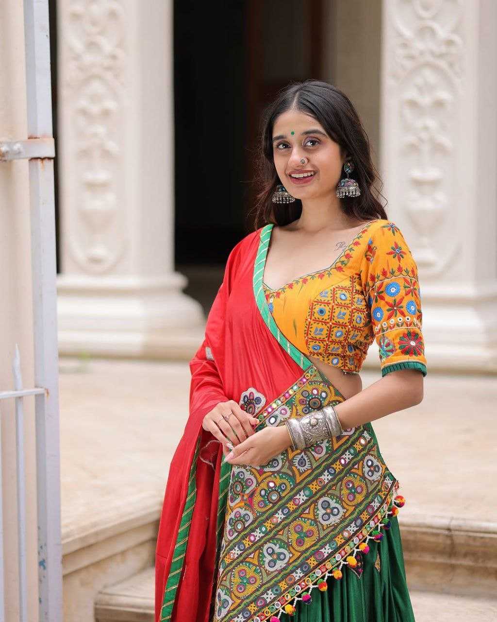 Ynf Muslin Cotton RIN207 1560 Lehengas Festive Collections Wholesale Mirror Work Lehenga Navratri Chaniya Choli Manufacturer