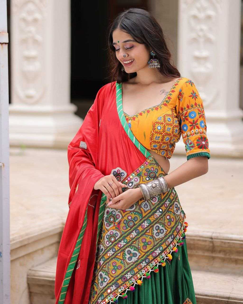 Ynf Muslin Cotton RIN207 1560 Lehengas Festive Collections Wholesale Mirror Work Lehenga Navratri Chaniya Choli Manufacturer