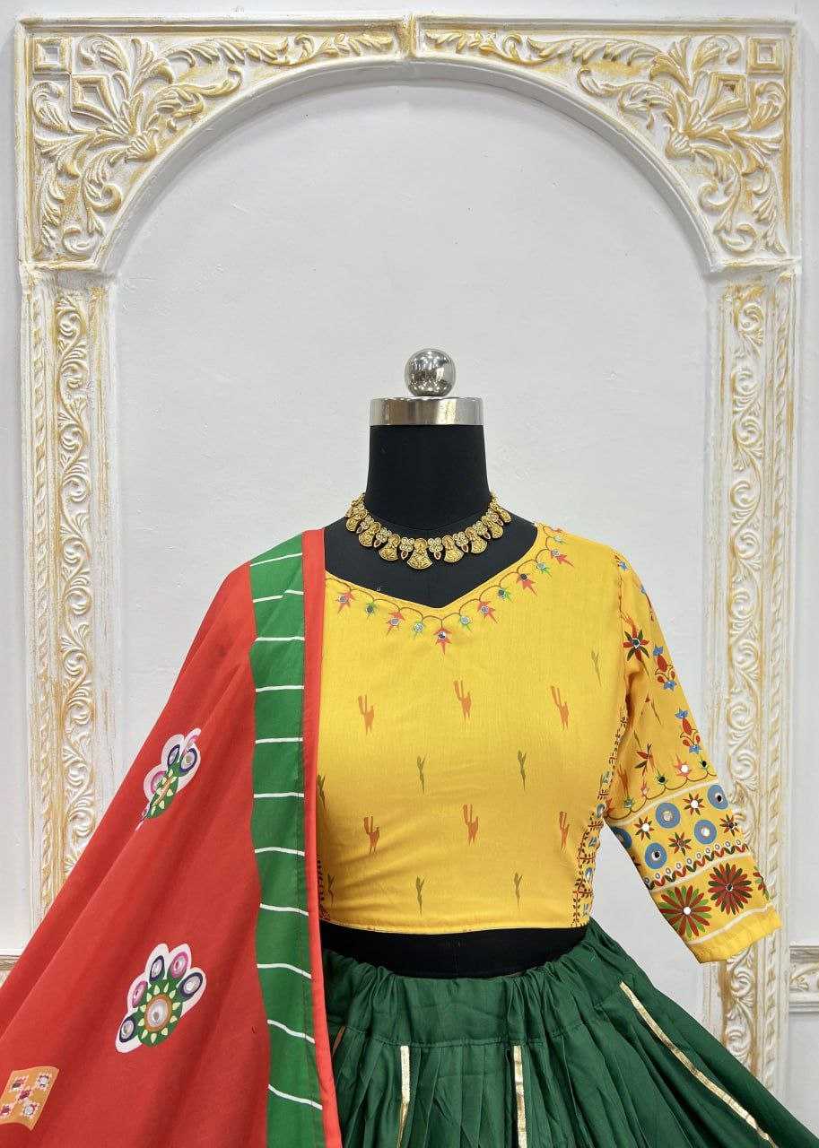 Ynf Muslin Cotton RIN207 1560 Lehengas Festive Collections Wholesale Mirror Work Lehenga Navratri Chaniya Choli Manufacturer