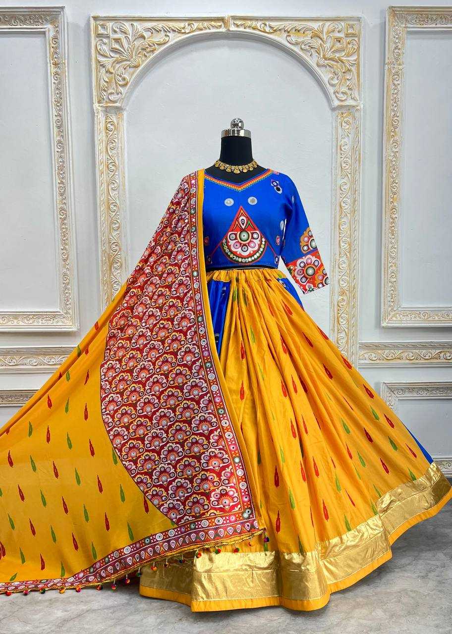 Ynf Muslin Cotton RIN207 1561 Lehengas Festive Collections Wholesale Fancy Lehenga Chaniya Choli Mirror Work Lehenga Navratri Chaniya Choli Manufacturer