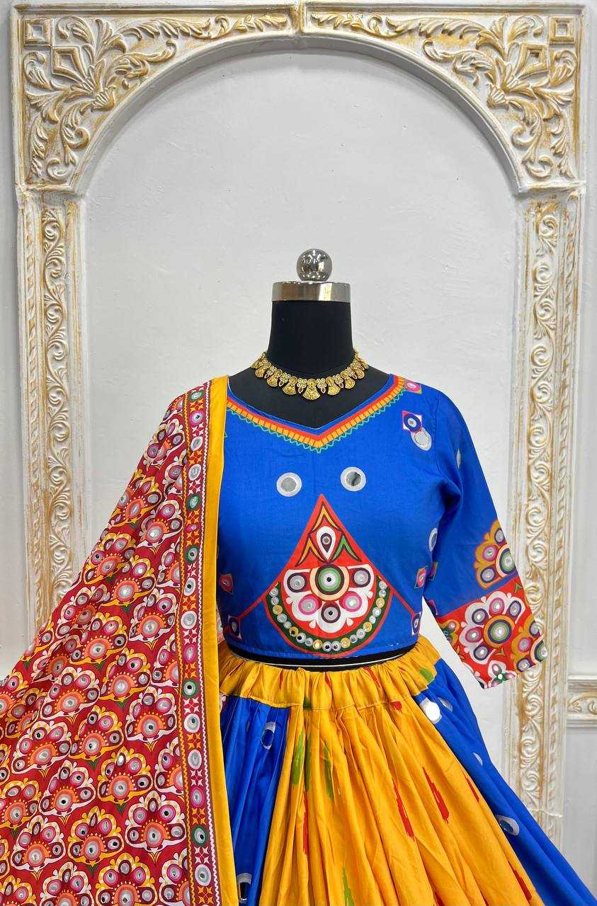 Ynf Muslin Cotton RIN207 1561 Lehengas Festive Collections Wholesale Fancy Lehenga Chaniya Choli Mirror Work Lehenga Navratri Chaniya Choli Manufacturer