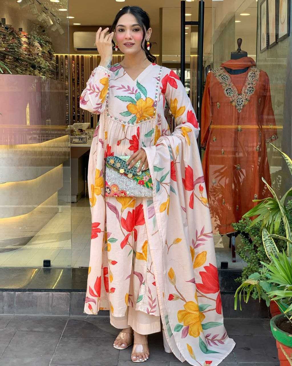 Ynf Muslin KESH552 91 Suits & Dresses Wholesale Ladies Suits Embroidery Suits Palazzo Suit Anarkali Suits Manufacturer