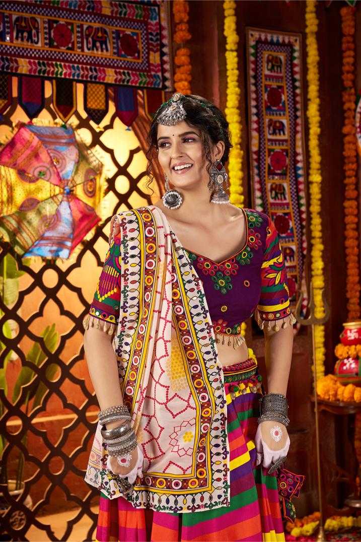 Ynf Muslin RIN202 11053 Lehengas Festive Collections Wholesale Printed Lehenga Mirror Work Lehenga Navratri Chaniya Choli Manufacturer