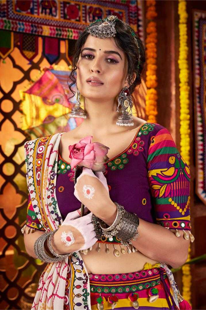 Ynf Muslin RIN202 11053 Lehengas Festive Collections Wholesale Printed Lehenga Mirror Work Lehenga Navratri Chaniya Choli Manufacturer
