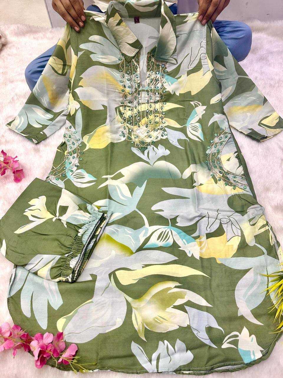 Ynf Muslin Silk KESH531 1032 Kurti Wholesale Festive Kurtis Embroidered Kurtis Kurti With Palazzo Kurtis With Pockets Manufacturer