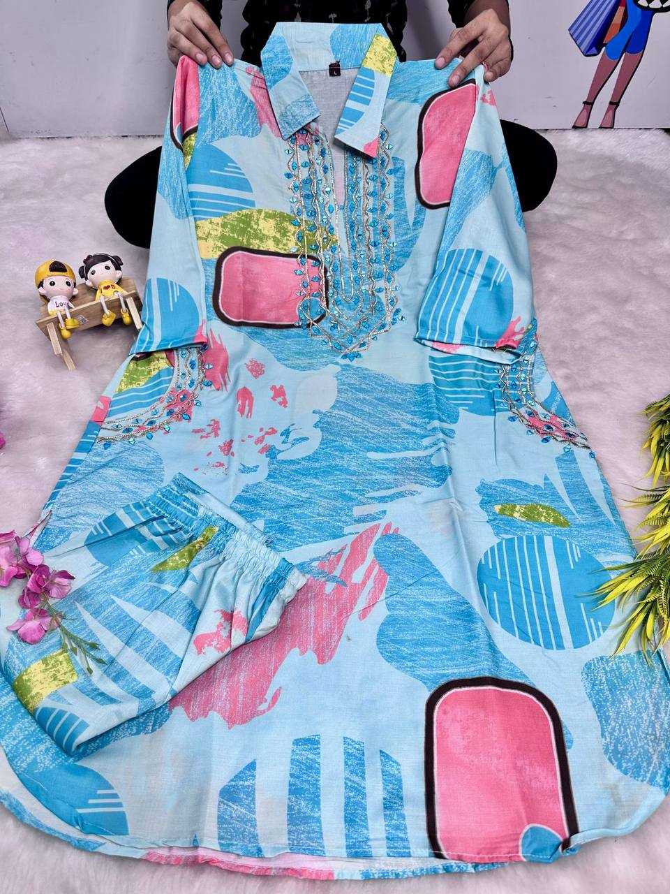 Ynf Muslin Silk KESH531 1032 Kurti Wholesale Festive Kurtis Embroidered Kurtis Kurti With Palazzo Kurtis With Pockets Manufacturer