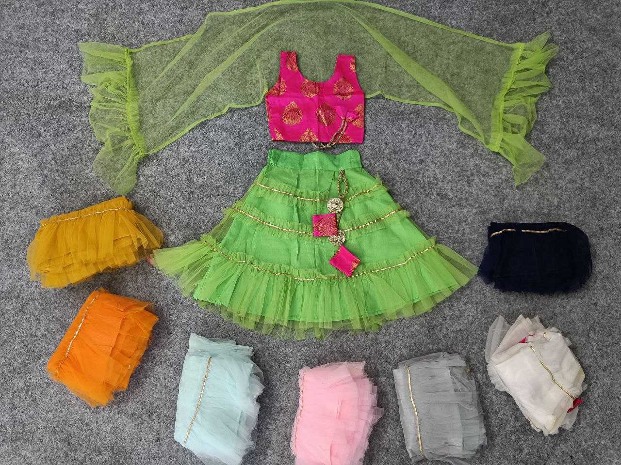 Ynf Net KESH461 35 Kids Wear Wholesale Kids Ghagra Choli Kids Navratri Outfits Manufacturer