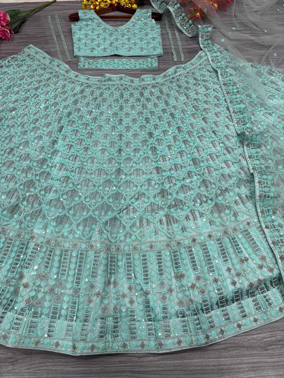 Ynf Net KESH508 1018 Lehengas Wholesale Designer Lehenga Net Fancy Lehenga Embroidered Lehenga Manufacturer