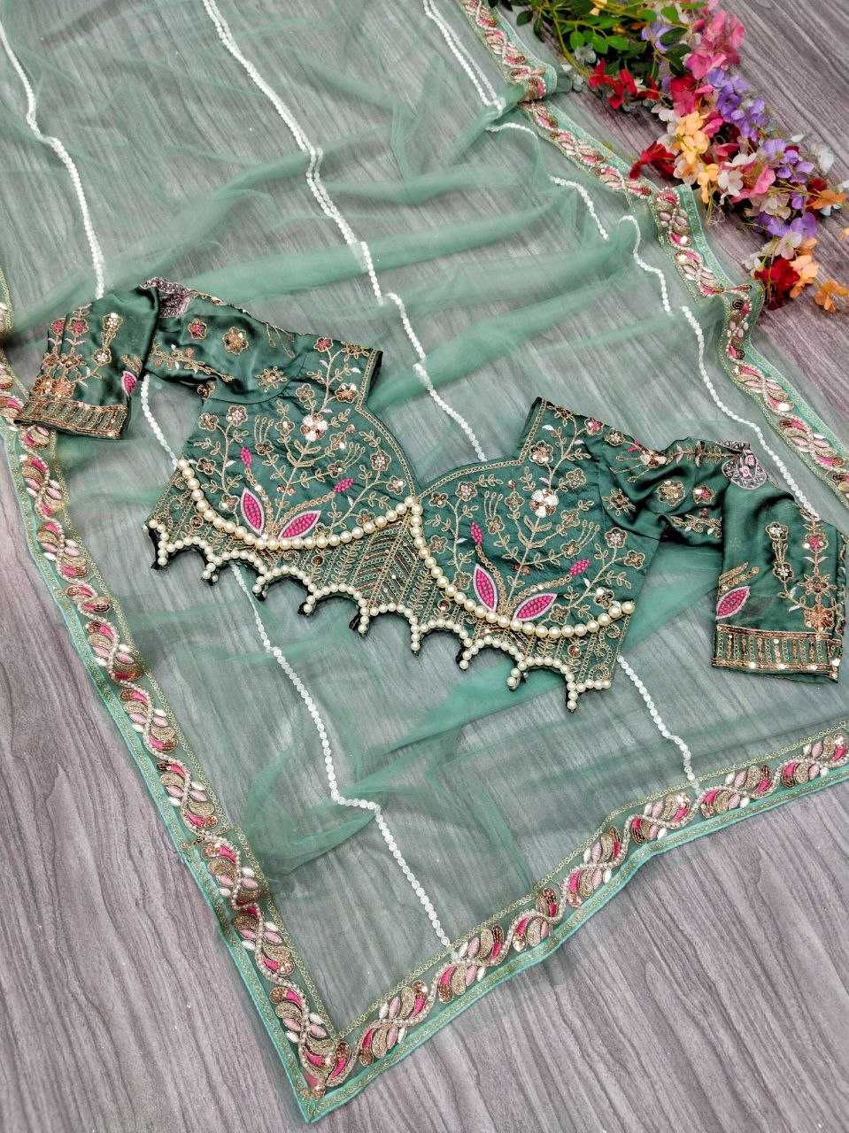 Ynf Net KESH508 60 Sarees Wholesale Net Sarees Sequins Work Saree Manufacturer