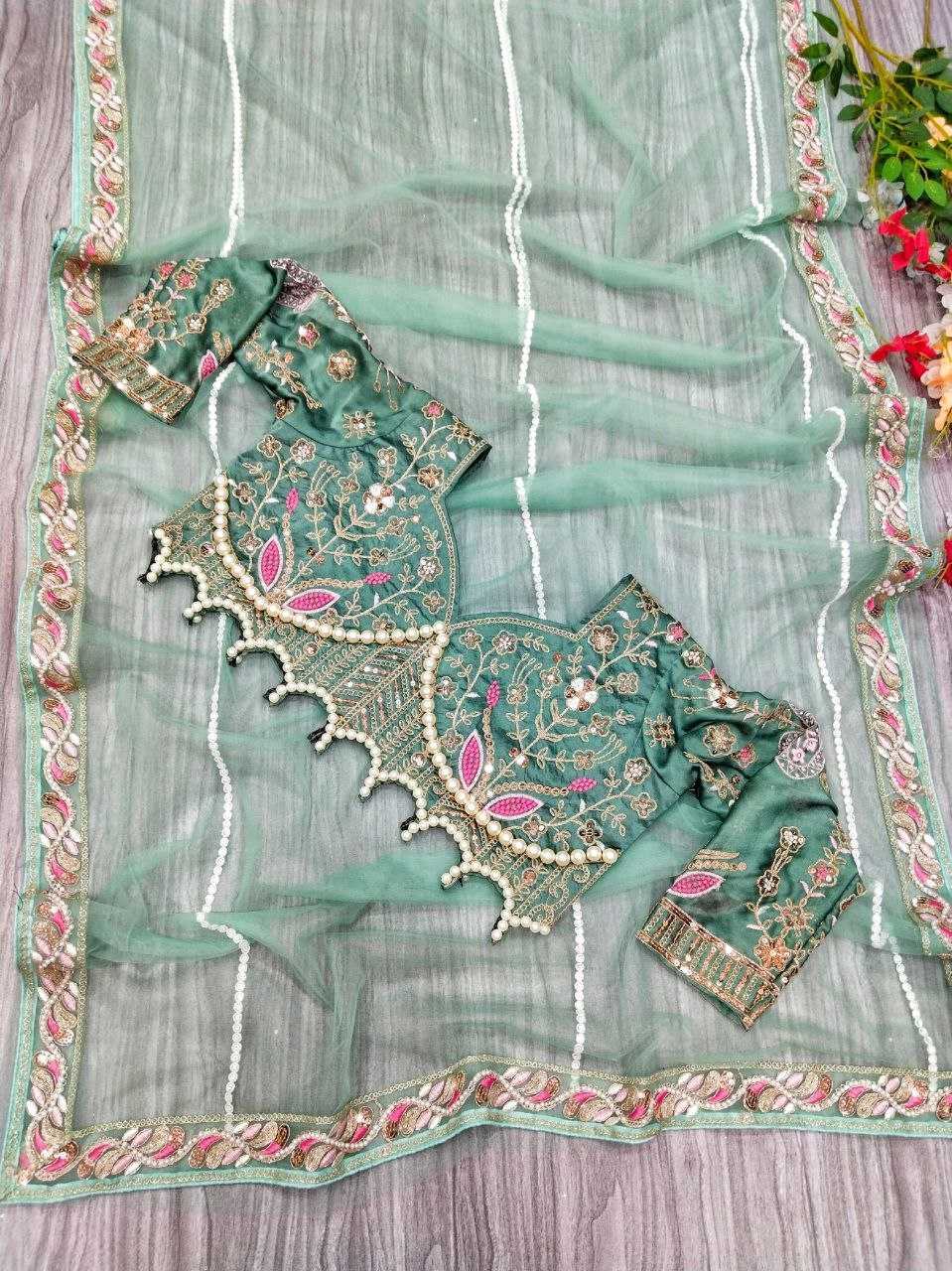 Ynf Net KESH508 60 Sarees Wholesale Net Sarees Sequins Work Saree Manufacturer