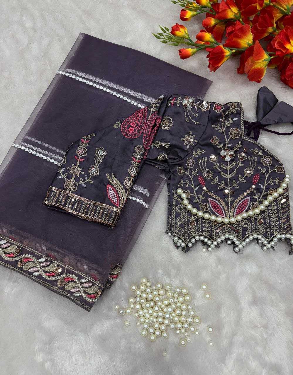 Ynf Net KESH508 60 Sarees Wholesale Net Sarees Sequins Work Saree Manufacturer