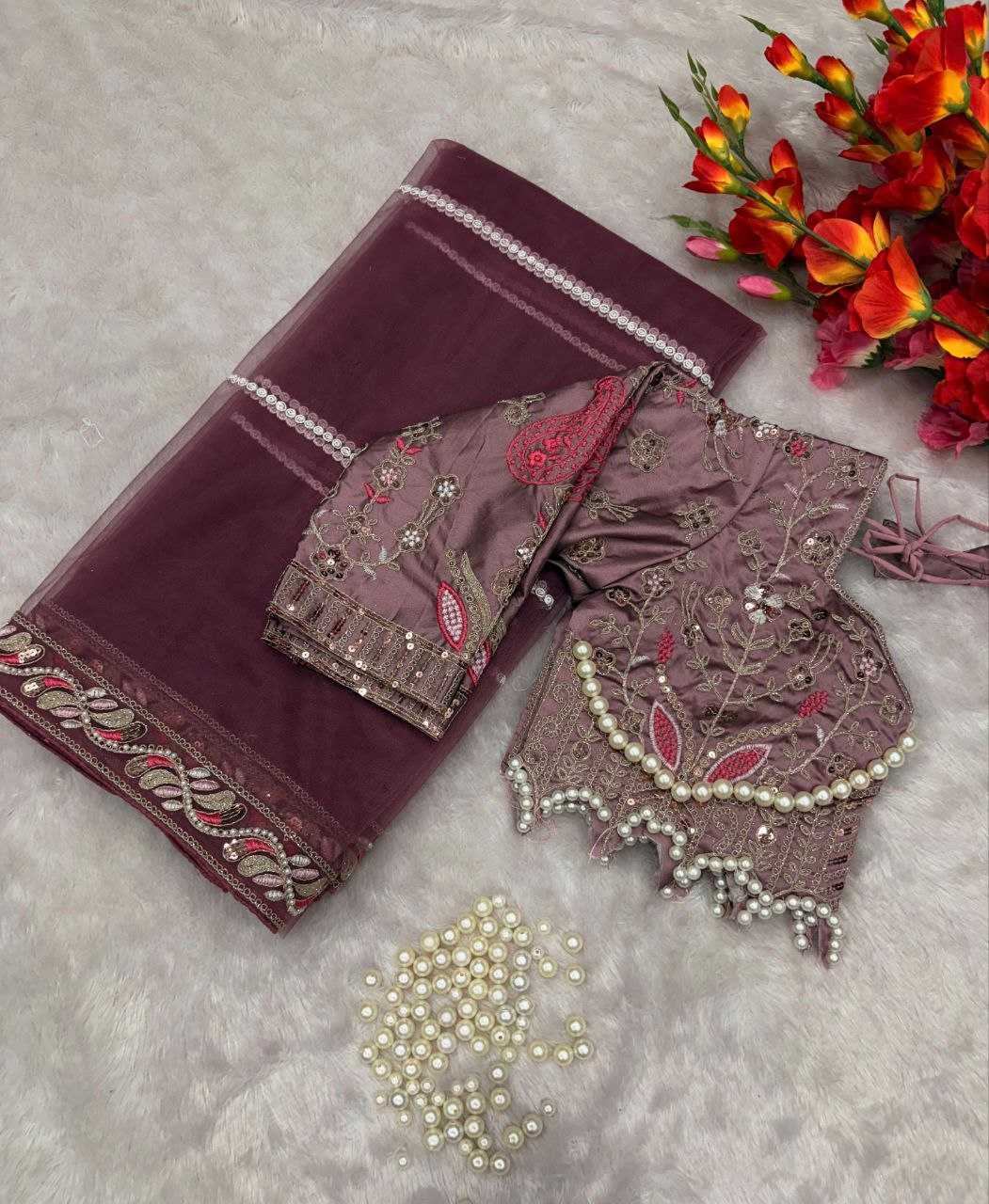 Ynf Net KESH508 60 Sarees Wholesale Net Sarees Sequins Work Saree Manufacturer