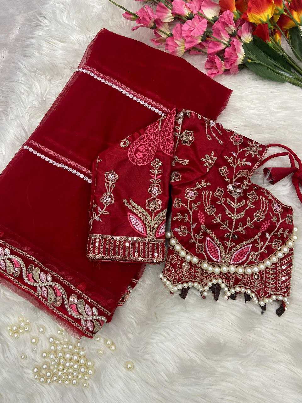 Ynf Net KESH508 60 Sarees Wholesale Net Sarees Sequins Work Saree Manufacturer