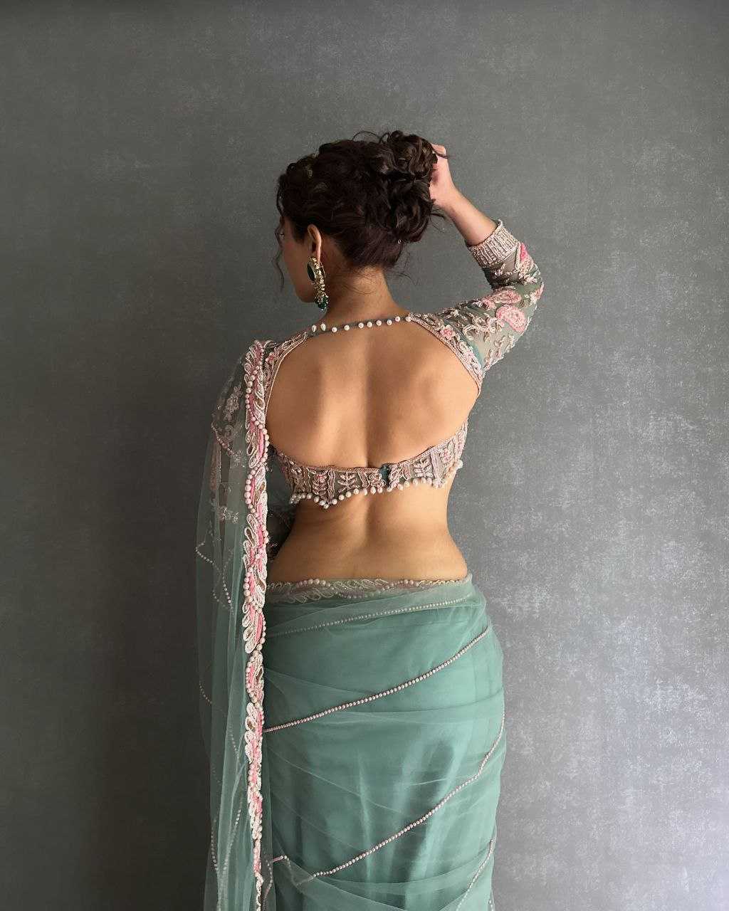 Ynf Net KESH508 60 Sarees Wholesale Net Sarees Sequins Work Saree Manufacturer