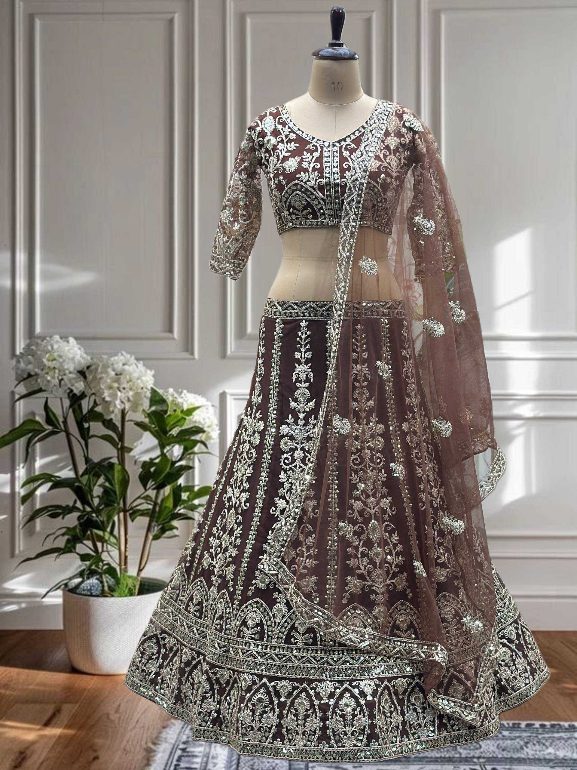 Ynf Net KESH533 5126 Lehengas Wholesale Fancy Lehenga Embroidered Lehenga Sequins Lehenga Lehenga With Cancan Manufacturer