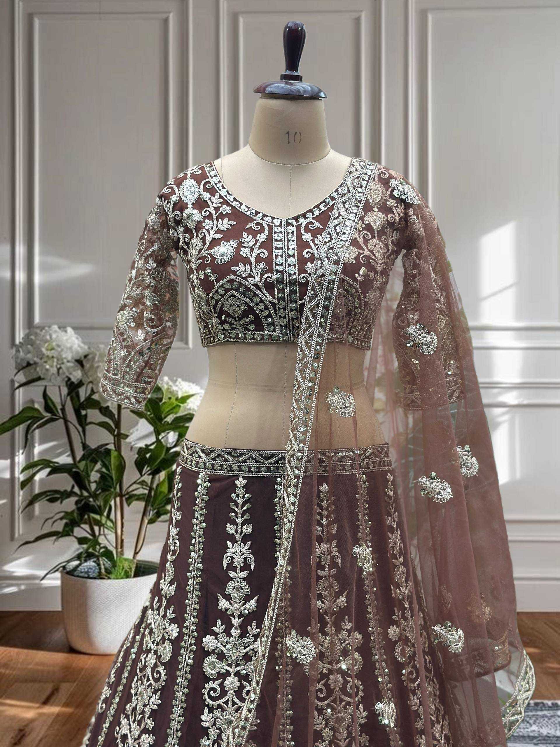 Ynf Net KESH533 5126 Lehengas Wholesale Fancy Lehenga Embroidered Lehenga Sequins Lehenga Lehenga With Cancan Manufacturer